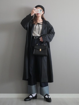 「アイテム（チェスターコート）」を使った、miiさん（レディース・162cm）の秋コーディネート