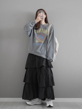 「Starting Over（スターティングオーバー）のアイテム（スウェット）」を使った、miiさん（レディース・162cm）の春コーディネート