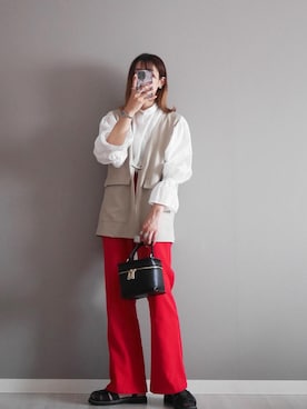 「kutir（クティール）のアイテム（シャツ/ブラウス）」を使った、miiさん（レディース・162cm）の春コーディネート