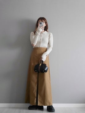 「Chillfar（チルファー）のアイテム（カーディガン/ボレロ）」を使った、miiさん（レディース・162cm）の秋コーディネート