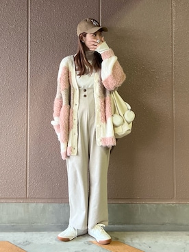 「アイテム（キャップ）」を使った、miiさん（レディース・162cm）の冬コーディネート