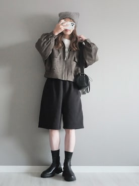 「アイテム（ジャケット/アウター）」を使った、miiさん（レディース・162cm）の秋コーディネート