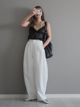 「アイテム（トートバッグ）」を使った、miiさん（レディース・162cm）の夏コーディネート