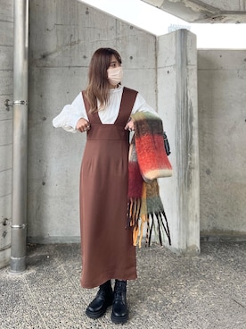 「noyau（ノヤウ）のアイテム（ブーツ）」を使った、miiさん（レディース・162cm）の秋コーディネート