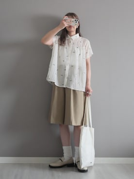 「刺繍」｜miiさん（レディース・162cm）の春コーディネート