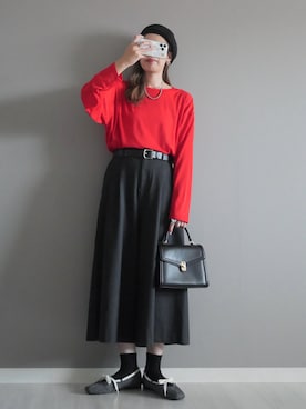 「アイテム（ピアス（両耳用））」を使った、miiさん（レディース・162cm）の秋コーディネート