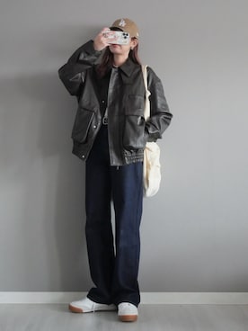 「アイテム（キャップ）」を使った、miiさん（レディース・162cm）の冬コーディネート