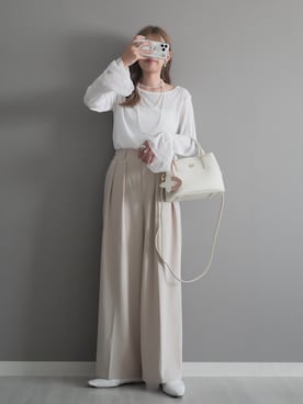 「アイテム（ネックレス）」を使った、miiさん（レディース・162cm）の秋コーディネート