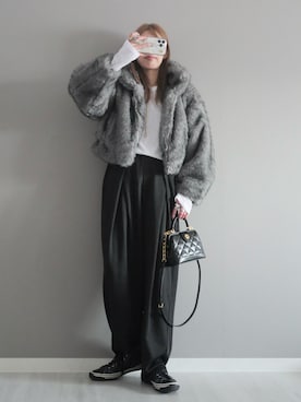 「アイテム（ブルゾン）」を使った、miiさん（レディース・162cm）の秋コーディネート