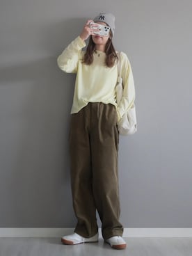 「アイテム（ニットキャップ/ビーニー）」を使った、miiさん（レディース・162cm）の秋コーディネート