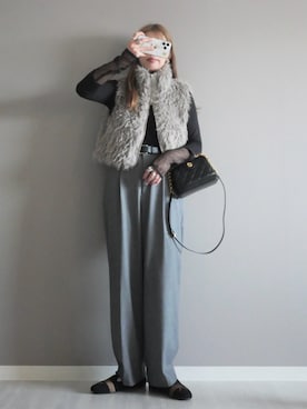 「アイテム（Tシャツ/カットソー）」を使った、miiさん（レディース・162cm）の秋コーディネート