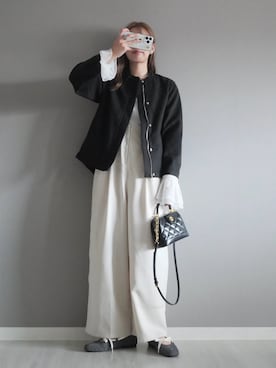 「アイテム（オールインワン・サロペット）」を使った、miiさん（レディース・162cm）の秋コーディネート