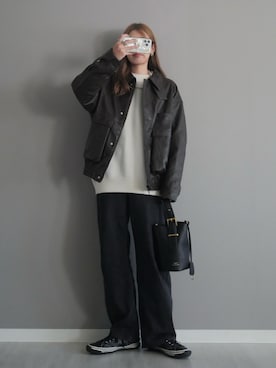 「アイテム（ブルゾン）」を使った、miiさん（レディース・162cm）の秋コーディネート