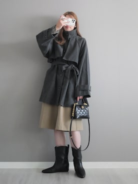 「アイテム（トートバッグ）」を使った、miiさん（レディース・162cm）の秋コーディネート