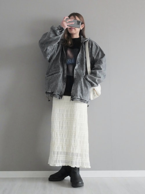 vintage like hard wash denim hoodie/ヴィンテージライク