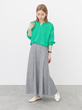 「Samansa Mos2 blue（サマンサモスモスブルー）のアイテム（スリッポン）」を使った、miyaさん（骨格ウェーブ・レディース・158cm）の春コーディネート