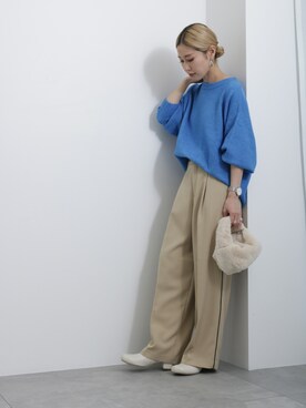 「Samansa Mos2 blue（サマンサモスモスブルー）のアイテム（ブーツ）」を使った、miyaさん（骨格ウェーブ・レディース・158cm）の秋コーディネート