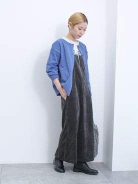 「Samansa Mos2 blue（サマンサモスモスブルー）のアイテム（ブーツ）」を使った、miyaさん（骨格ウェーブ・レディース・158cm）の秋コーディネート