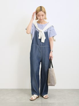 「Samansa Mos2 blue」｜「アイテム（アナログ腕時計）」を使った、miyaさん（レディース・158cm）の春コーディネート