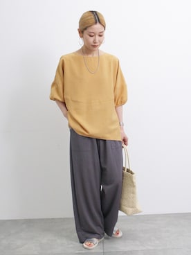 「Samansa Mos2 blue（サマンサモスモスブルー）のアイテム（トップス、オレンジ系）」を使った、miyaさん（レディース・158cm）の夏コーディネート