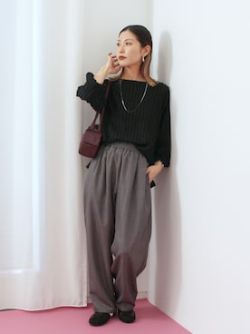 「Samansa Mos2 blue（サマンサモスモスブルー）のアイテム」を使った、miyaさん（レディース・158cm）の秋コーディネート