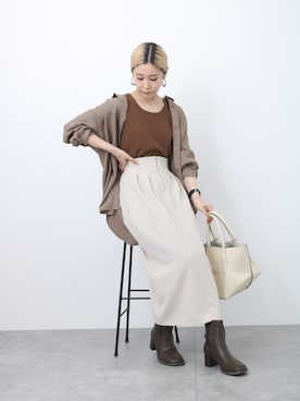「Samansa Mos2 blue（サマンサモスモスブルー）のアイテム（スカート）」を使った、miyaさん（骨格ウェーブ・レディース・158cm）の夏コーディネート