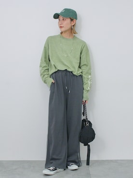 「Samansa Mos2 blue（サマンサモスモスブルー）のアイテム（帽子）」を使った、miyaさん（レディース・158cm）の冬コーディネート