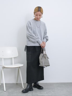 「Samansa Mos2 blue（サマンサモスモスブルー）のアイテム（スカート）」を使った、miyaさん（骨格ウェーブ・レディース・158cm）の秋コーディネート