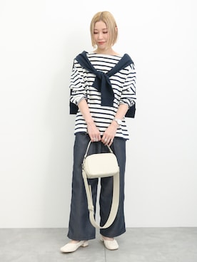 「Samansa Mos2 blue」｜「アイテム（アナログ腕時計）」を使った、miyaさん（レディース・158cm）の冬コーディネート