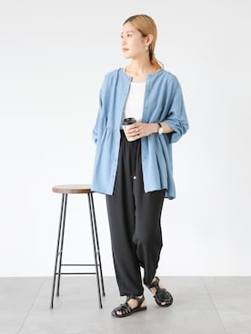 「Samansa Mos2 blue（サマンサモスモスブルー）のアイテム（タンクトップ）」を使った、miyaさん（レディース・158cm）の春コーディネート