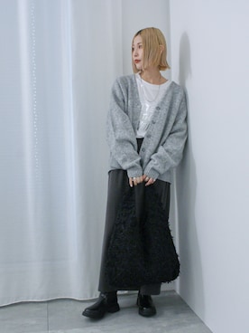 「Samansa Mos2 blue（サマンサモスモスブルー）のアイテム（ハンドバッグ）」を使った、miyaさん（レディース・158cm）の冬コーディネート