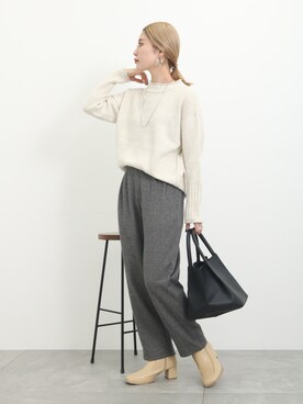 「Samansa Mos2 blue」｜「アイテム（アクセサリー）」を使った、miyaさん（レディース・158cm）の冬コーディネート