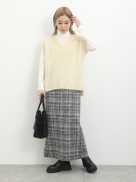 「Samansa Mos2 blue（サマンサモスモスブルー）のアイテム（ブーツ）」を使った、miyaさん（骨格ウェーブ・レディース・158cm）の冬コーディネート