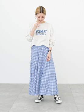 「Samansa Mos2 blue（サマンサモスモスブルー）のアイテム（スカート）」を使った、miyaさん（骨格ウェーブ・レディース・158cm）の冬コーディネート