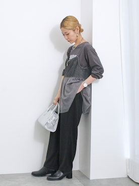 「Samansa Mos2 blue」｜「アイテム（アナログ腕時計）」を使った、miyaさん（レディース・158cm）の夏コーディネート