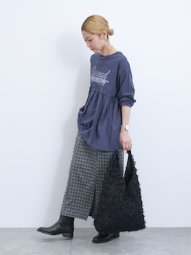 「Samansa Mos2 blue（サマンサモスモスブルー）のアイテム（ブーツ）」を使った、miyaさん（骨格ウェーブ・レディース・158cm）の秋コーディネート