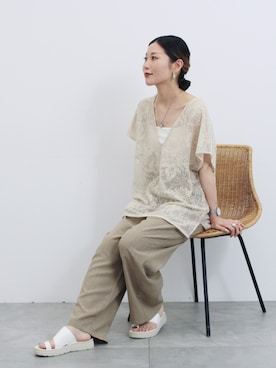 「アイテム（ドレスシューズ）」を使った、miyaさん（レディース・158cm）の秋コーディネート