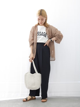 「Samansa Mos2 blue（サマンサモスモスブルー）のアイテム（サンダル）」を使った、miyaさん（レディース・158cm）の春コーディネート