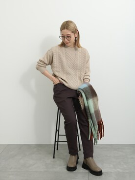 「Samansa Mos2 blue（サマンサモスモスブルー）のアイテム（ブーツ）」を使った、miyaさん（骨格ウェーブ・レディース・158cm）の秋コーディネート