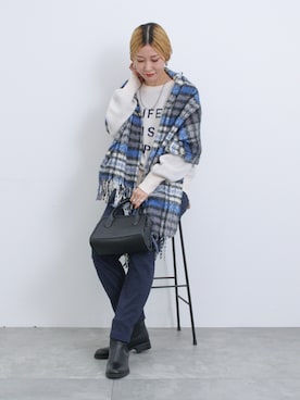 「Samansa Mos2 blue（サマンサモスモスブルー）のアイテム（ブーツ）」を使った、miyaさん（骨格ウェーブ・レディース・158cm）の秋コーディネート