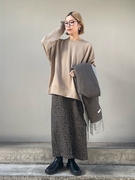 「Samansa Mos2 blue（サマンサモスモスブルー）のアイテム（スカート）」を使った、miyaさん（骨格ウェーブ・レディース・158cm）の冬コーディネート