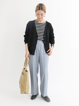 「Samansa Mos2 blue」｜「アイテム（その他シューズ）」を使った、miyaさん（レディース・158cm）の秋コーディネート