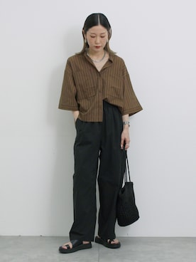 「Samansa Mos2 blue（サマンサモスモスブルー）のアイテム（パンツ）」を使った、miyaさん（レディース・158cm）の秋コーディネート
