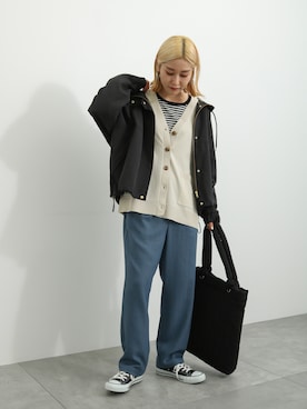 「Samansa Mos2 blue（サマンサモスモスブルー）のアイテム（ジャケット/アウター）」を使った、miyaさん（骨格ウェーブ・レディース・158cm）の秋コーディネート