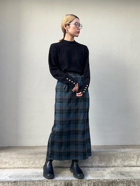 「Samansa Mos2 blue（サマンサモスモスブルー）のアイテム（スカート）」を使った、miyaさん（骨格ウェーブ・レディース・158cm）の冬コーディネート
