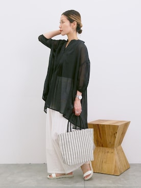 「Samansa Mos2 blue（サマンサモスモスブルー）のアイテム（パンツ）」を使った、miyaさん（レディース・158cm）の夏コーディネート