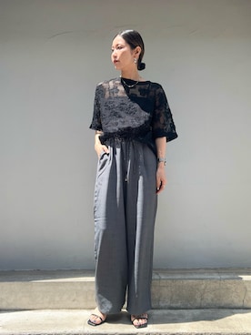「Samansa Mos2 blue（サマンサモスモスブルー）のアイテム（トップス）」を使った、miyaさん（レディース・158cm）の秋コーディネート