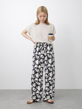「Samansa Mos2 blue（サマンサモスモスブルー）のアイテム（サンダル）」を使った、miyaさん（レディース・158cm）の春コーディネート
