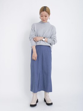 「Samansa Mos2 blue（サマンサモスモスブルー）のアイテム（ブーツ）」を使った、miyaさん（骨格ウェーブ・レディース・158cm）の冬コーディネート