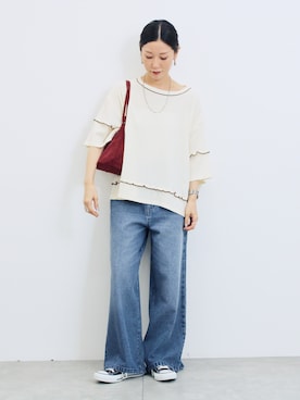 「Samansa Mos2 blue（サマンサモスモスブルー）のアイテム」を使った、miyaさん（レディース・158cm）の秋コーディネート